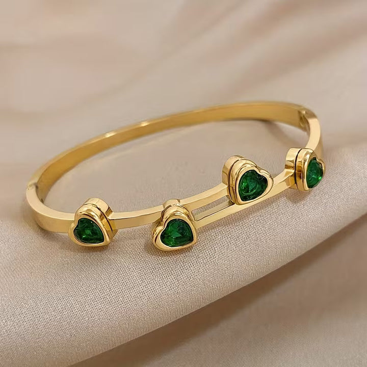 Pulsera Verde Hearts