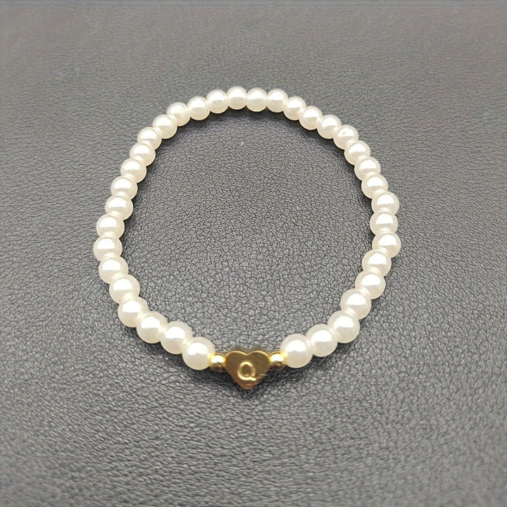 Pulsera de Iniciales de Corazón A-Z Elegante
