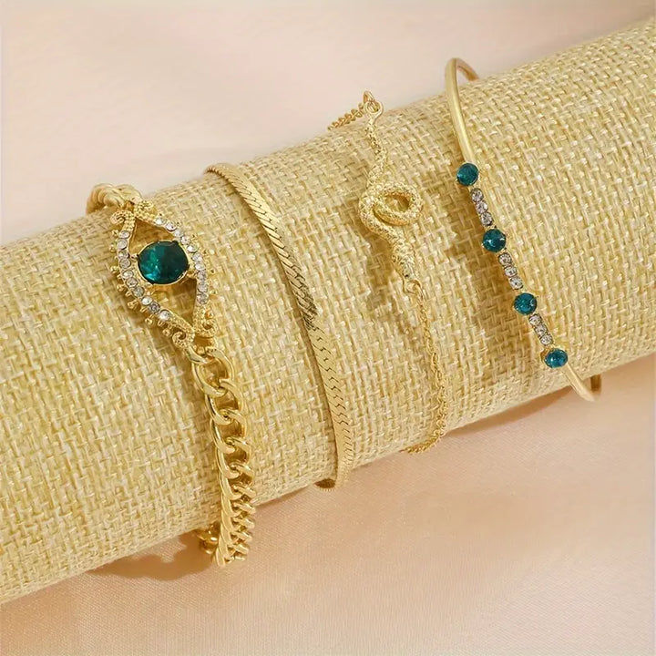 Conjunto de Pulseras Serpina Veyra | Color oro