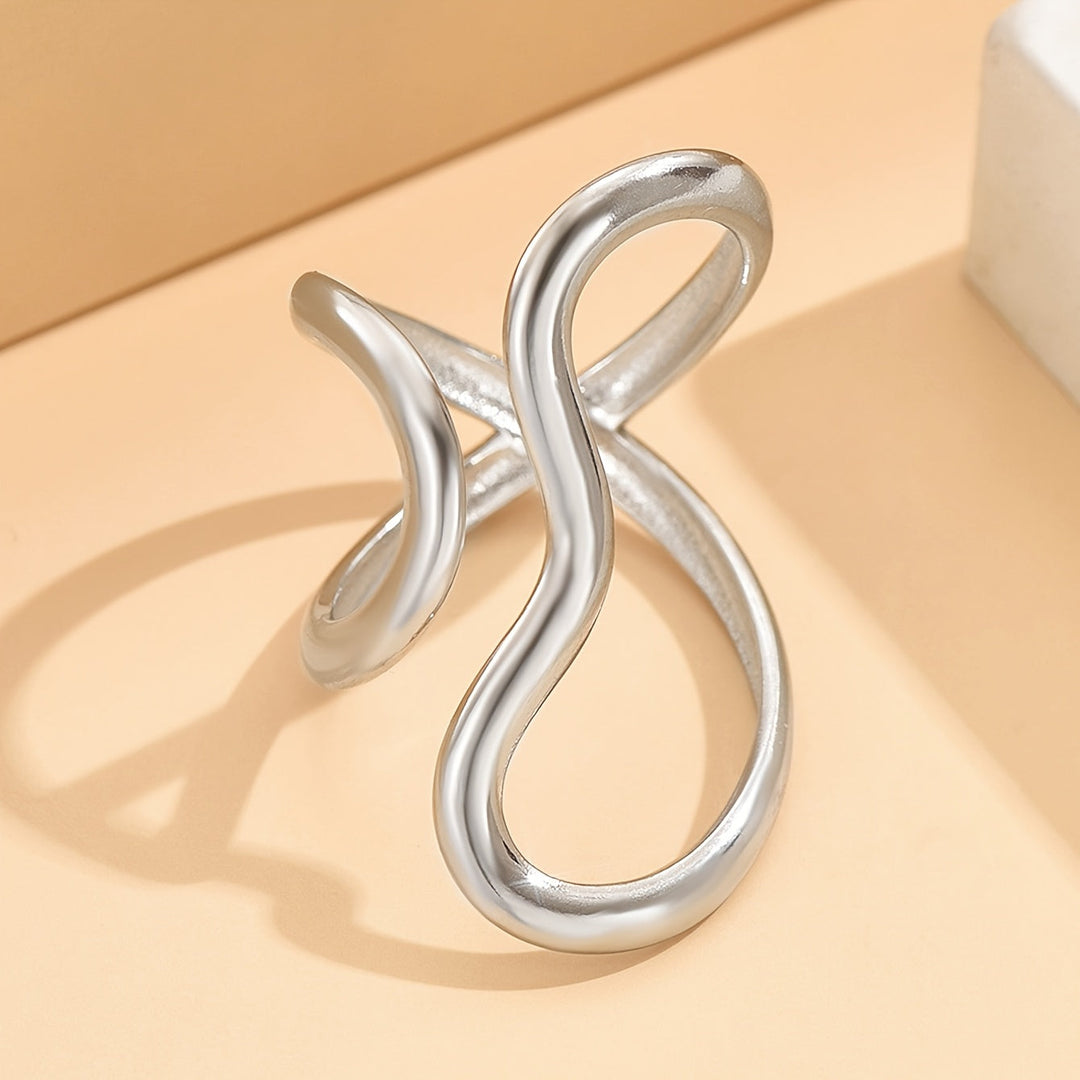 Anillo de Olas Asimétrico Elegante