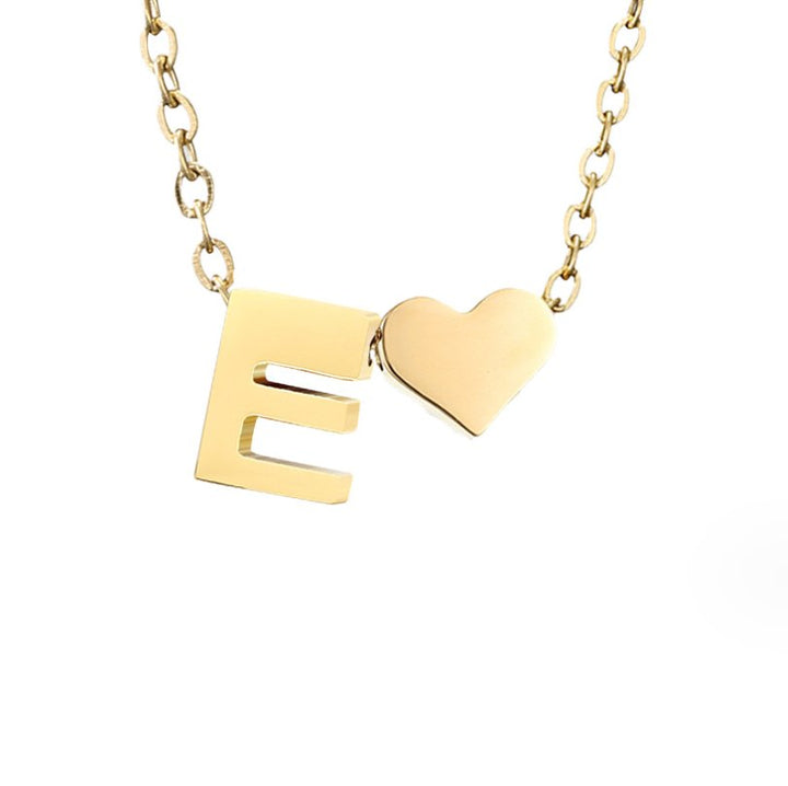 Collar de Iniciales Atemporales con Charm de Corazón