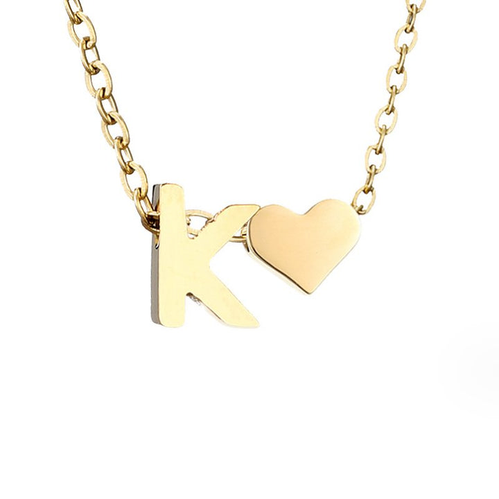 Collar de Iniciales Atemporales con Charm de Corazón