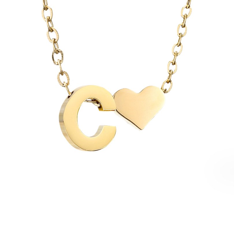 Collar de Iniciales Atemporales con Charm de Corazón