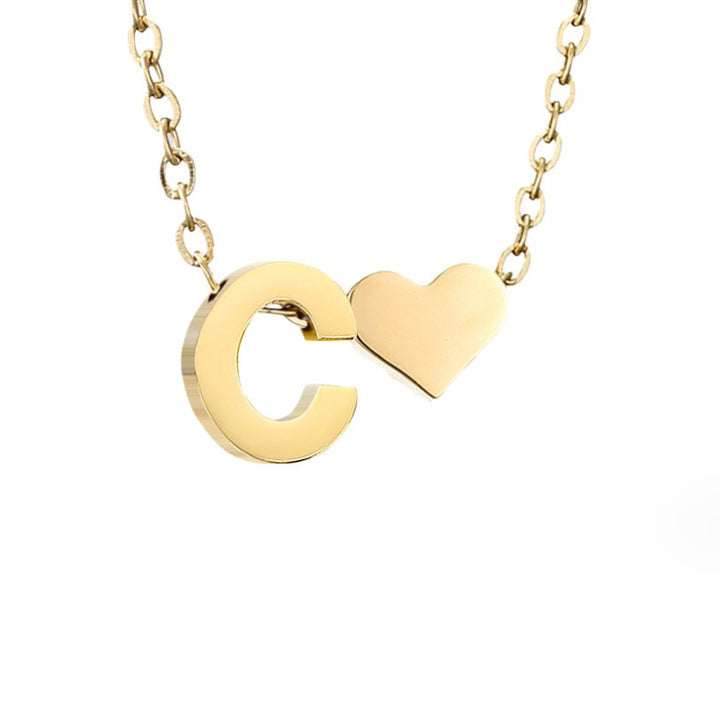 Collar de Iniciales Atemporales con Charm de Corazón