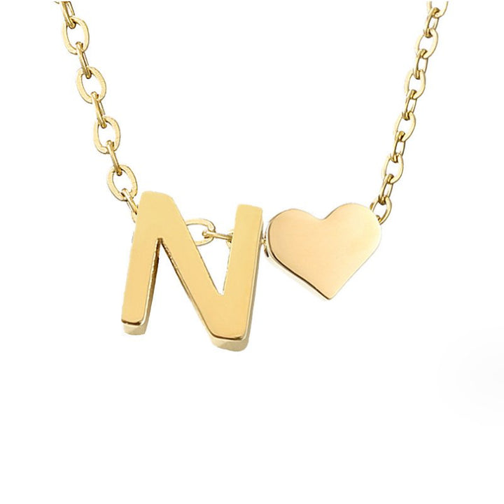 Collar de Iniciales Atemporales con Charm de Corazón