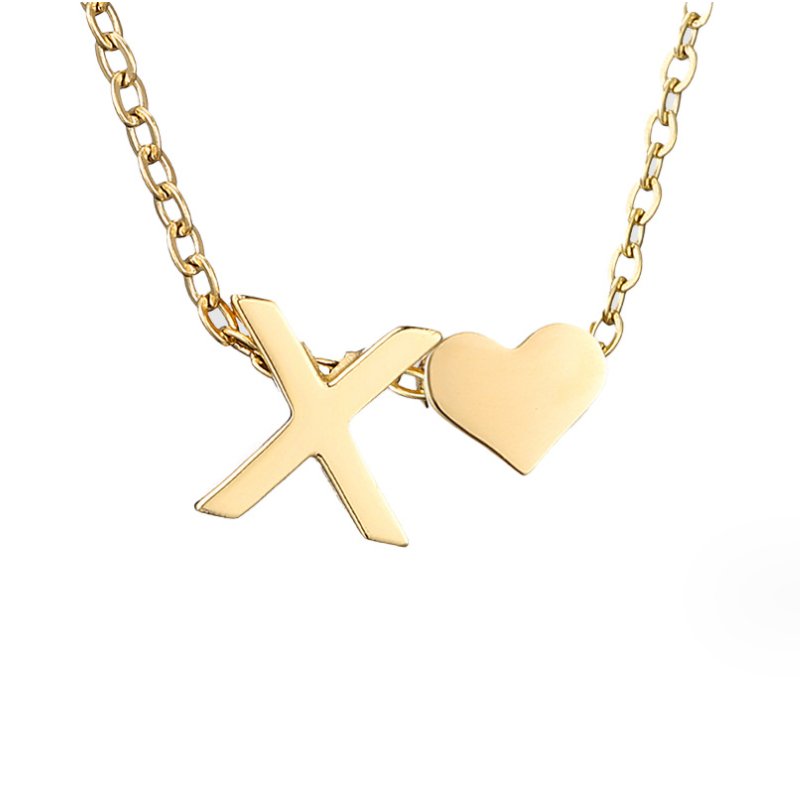 Collar de Iniciales Atemporales con Charm de Corazón