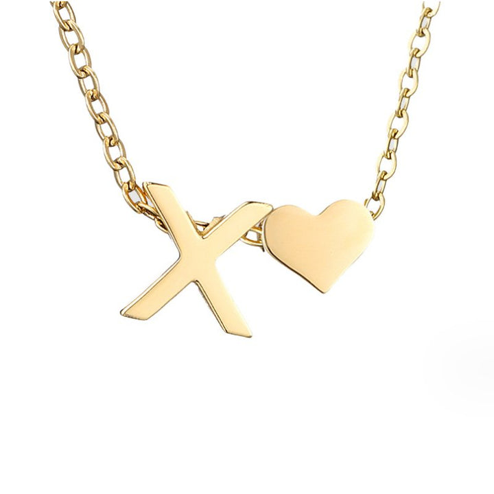 Collar de Iniciales Atemporales con Charm de Corazón
