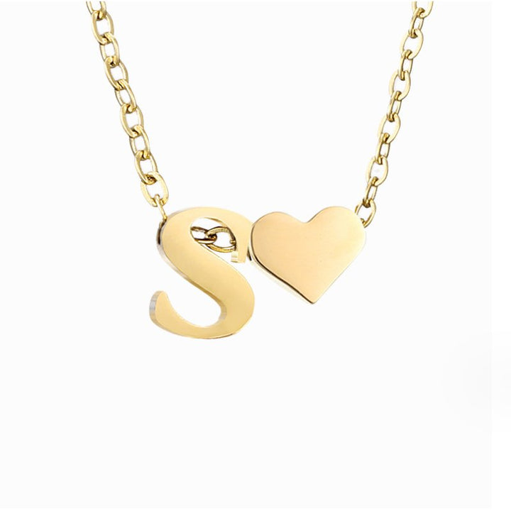 Collar de Iniciales Atemporales con Charm de Corazón