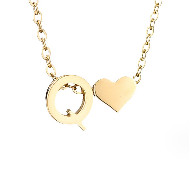 Collar de Iniciales Atemporales con Charm de Corazón