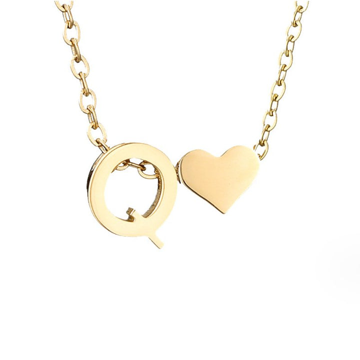 Collar de Iniciales Atemporales con Charm de Corazón