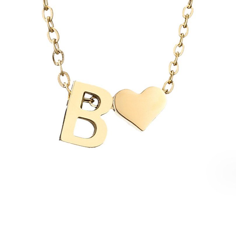 Collar de Iniciales Atemporales con Charm de Corazón