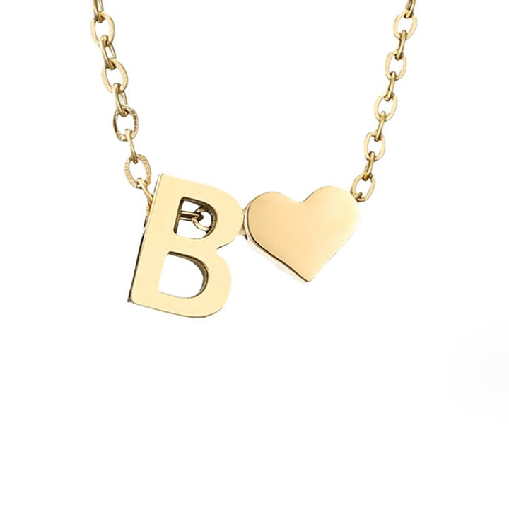 Collar de Iniciales Atemporales con Charm de Corazón
