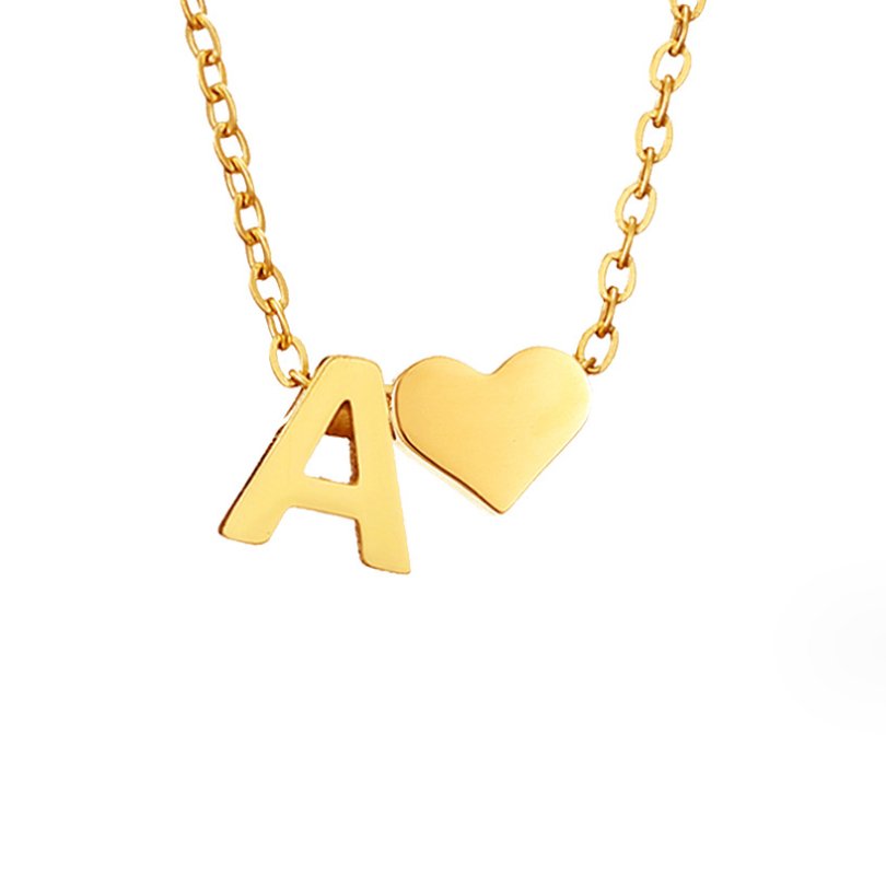 Collar de Iniciales Atemporales con Charm de Corazón
