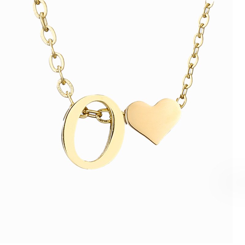 Collar de Iniciales Atemporales con Charm de Corazón