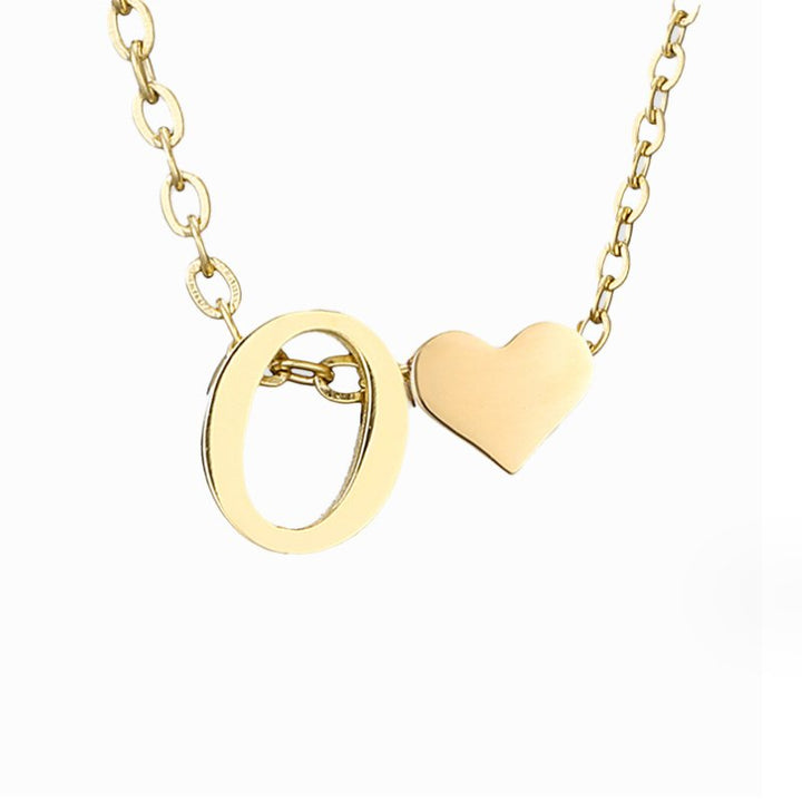 Collar de Iniciales Atemporales con Charm de Corazón