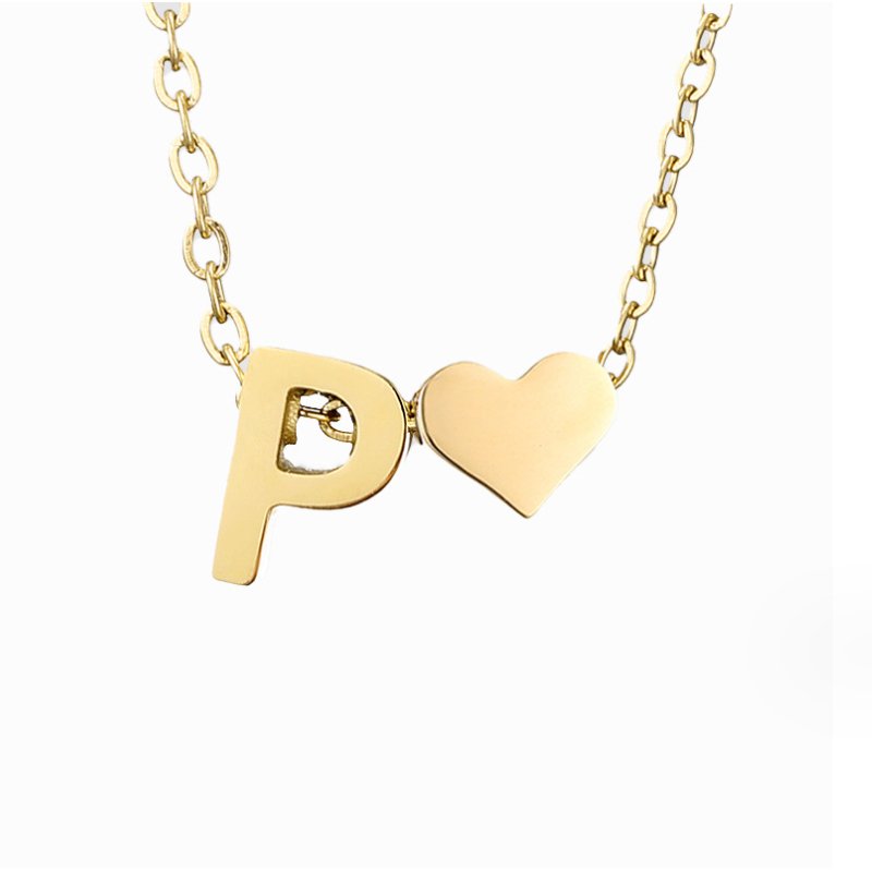 Collar de Iniciales Atemporales con Charm de Corazón