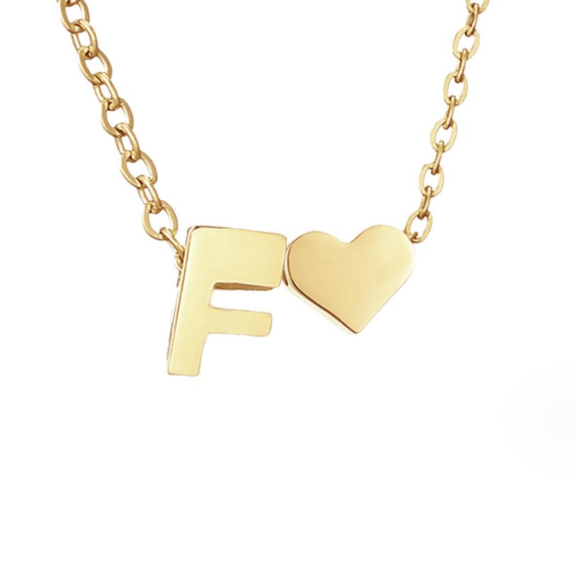 Collar de Iniciales Atemporales con Charm de Corazón
