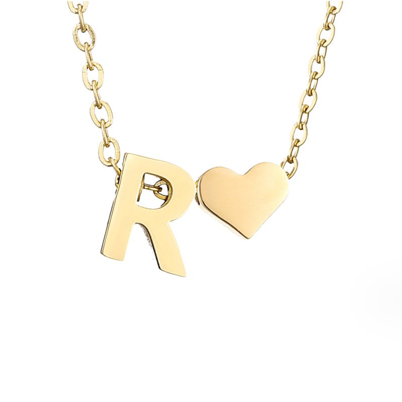 Collar de Iniciales Atemporales con Charm de Corazón