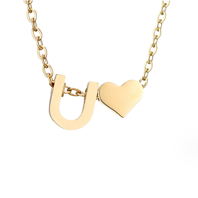 Collar de Iniciales Atemporales con Charm de Corazón