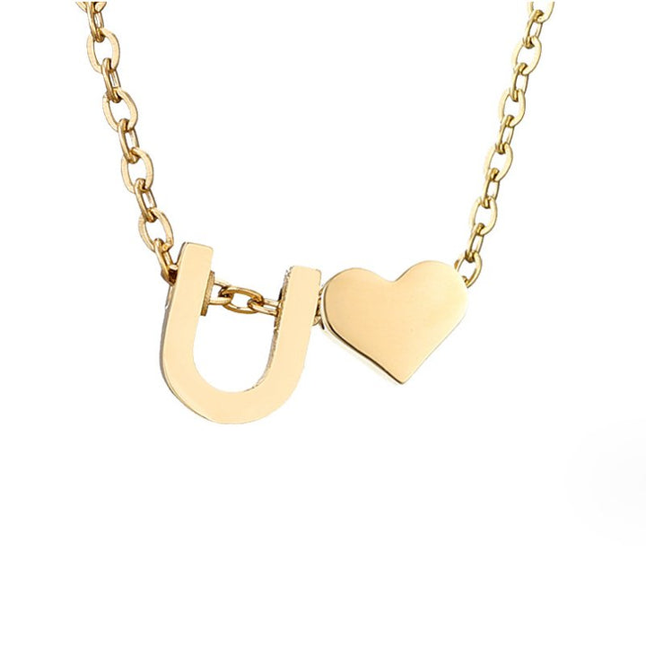 Collar de Iniciales Atemporales con Charm de Corazón