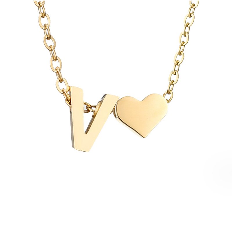Collar de Iniciales Atemporales con Charm de Corazón
