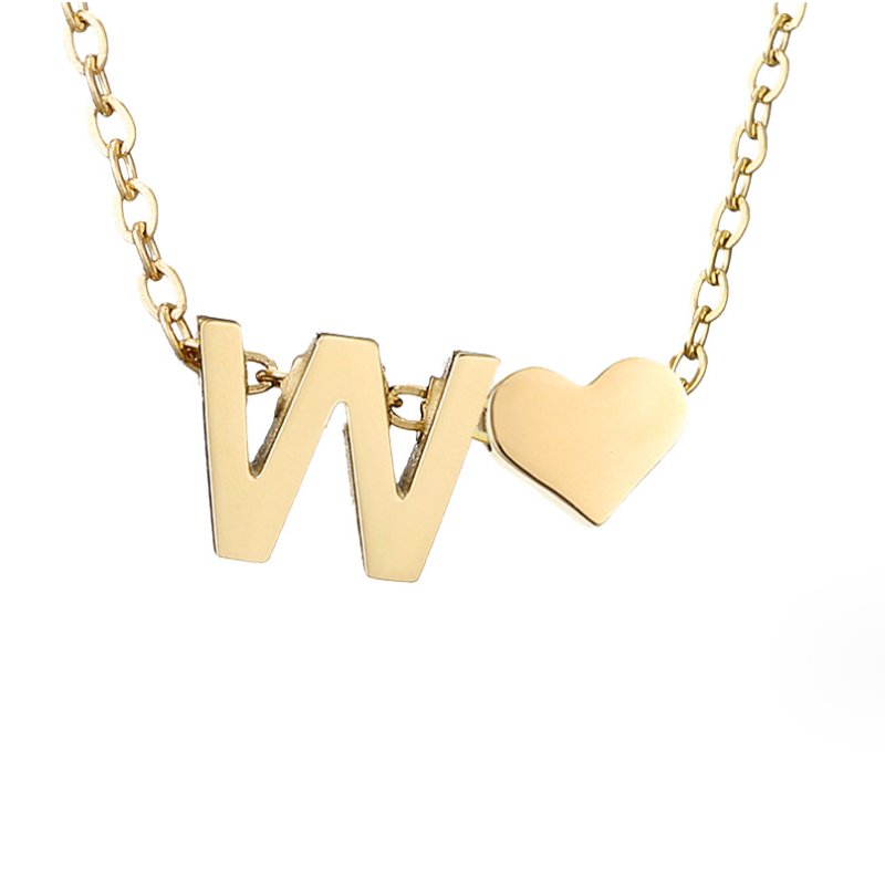Collar de Iniciales Atemporales con Charm de Corazón