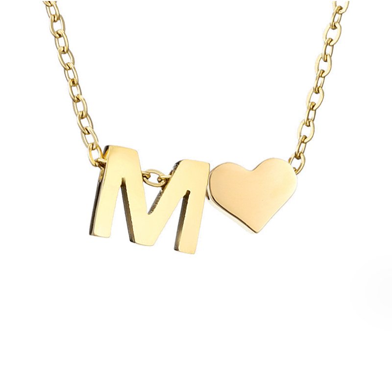 Collar de Iniciales Atemporales con Charm de Corazón