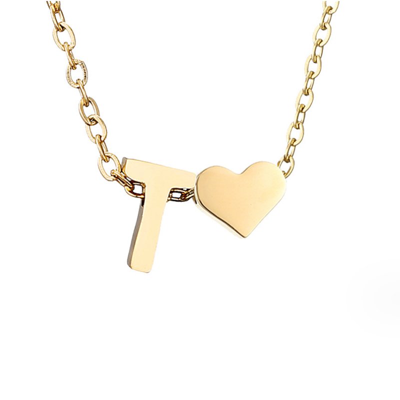 Collar de Iniciales Atemporales con Charm de Corazón