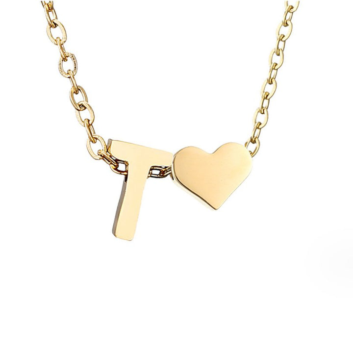 Collar de Iniciales Atemporales con Charm de Corazón