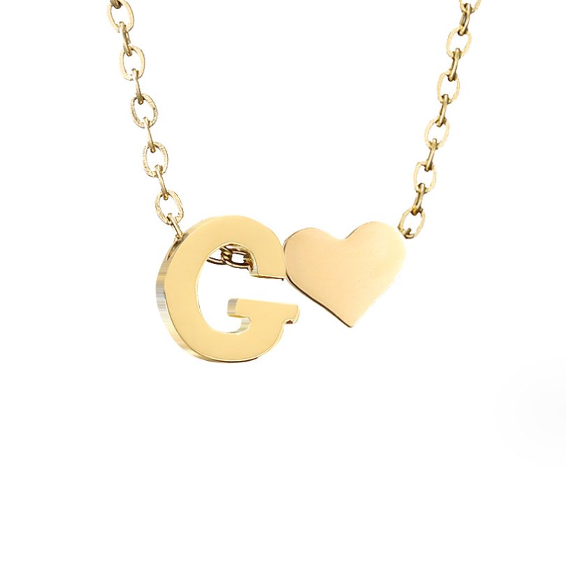 Collar de Iniciales Atemporales con Charm de Corazón