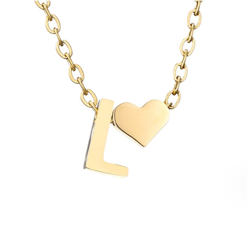Collar de Iniciales Atemporales con Charm de Corazón
