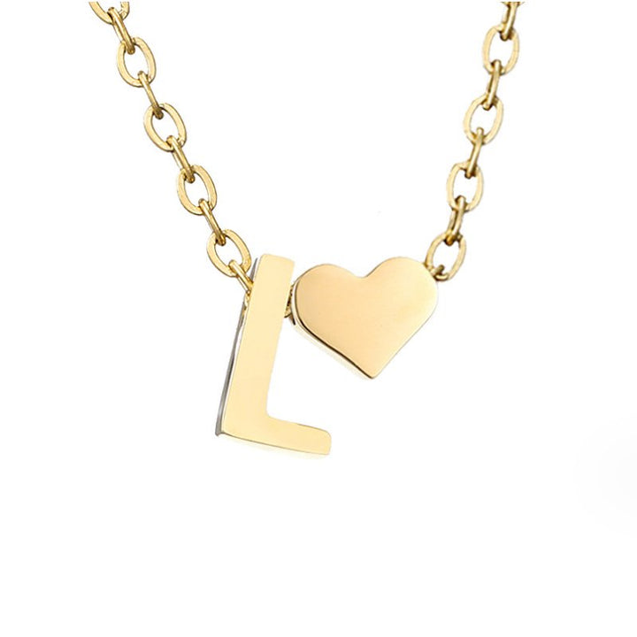 Collar de Iniciales Atemporales con Charm de Corazón