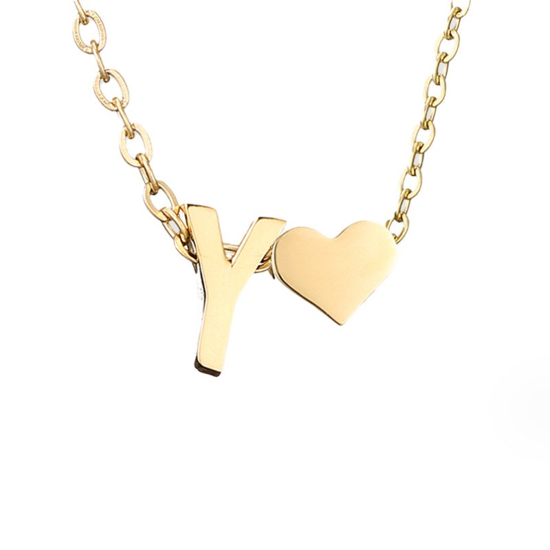 Collar de Iniciales Atemporales con Charm de Corazón
