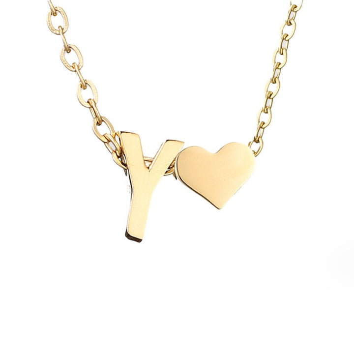 Collar de Iniciales Atemporales con Charm de Corazón