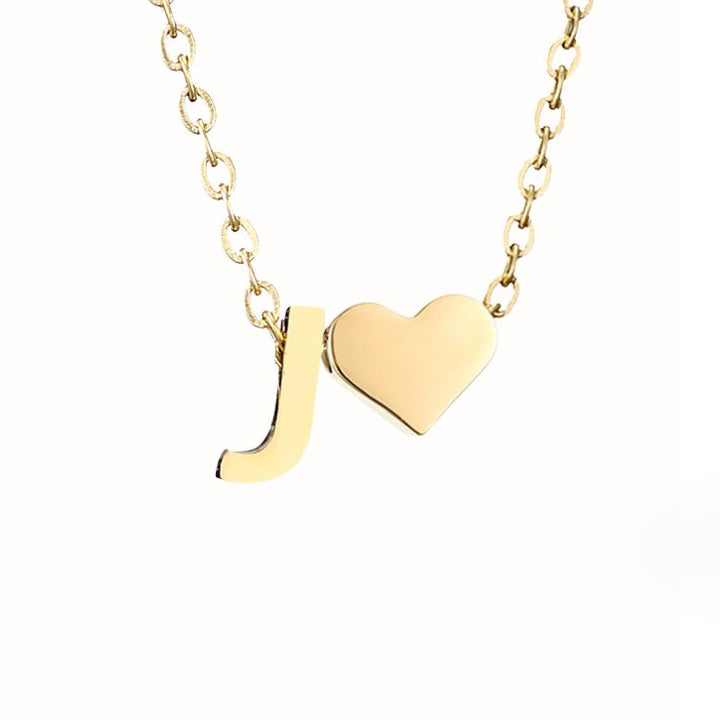 Collar de Iniciales Atemporales con Charm de Corazón