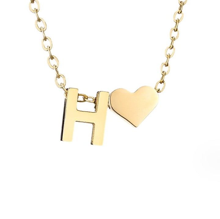 Collar de Iniciales Atemporales con Charm de Corazón
