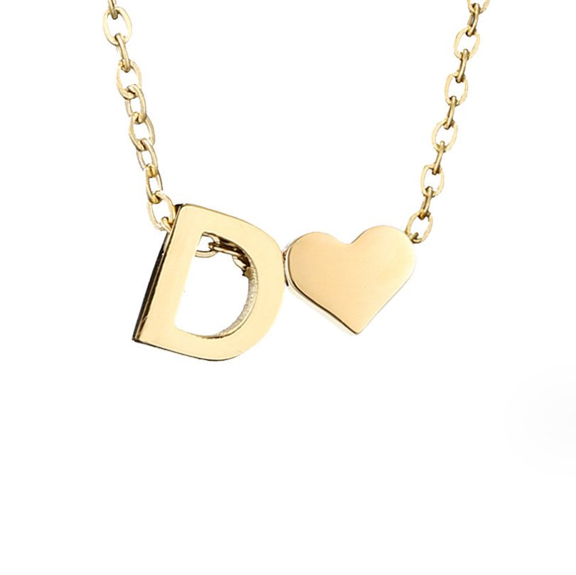 Collar de Iniciales Atemporales con Charm de Corazón