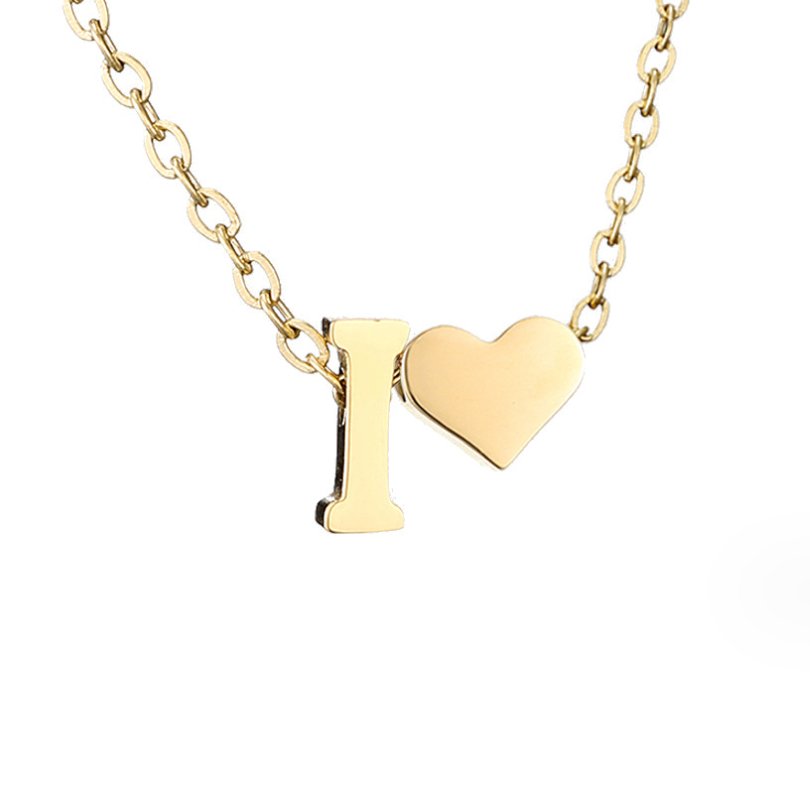 Collar de Iniciales Atemporales con Charm de Corazón