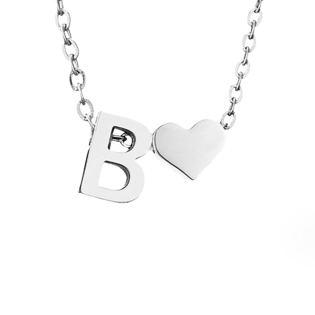 Collar de Iniciales Atemporales con Charm de Corazón