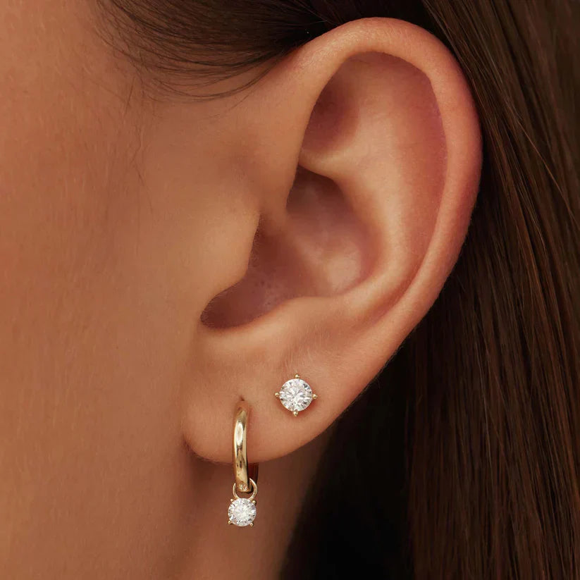 Conjunto de Pendientes de Piedra Color oro Larmes de Lune