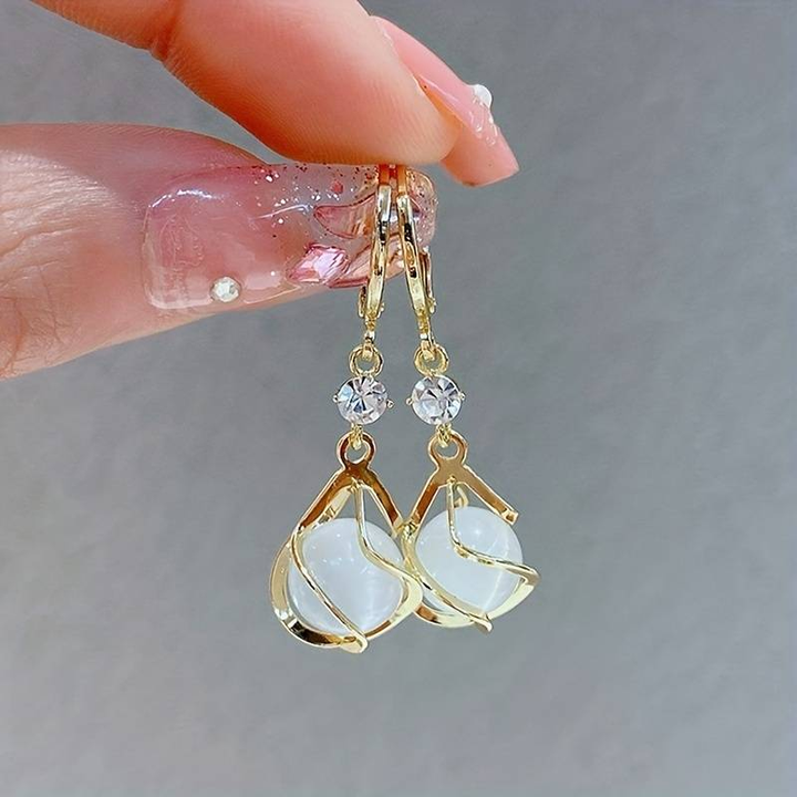 Pendientes de Incrustación Redonda de Color plata Esterlina