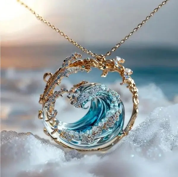 Collar con colgante de juramento inspirado en el océano