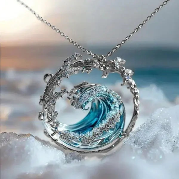 Collar con colgante de juramento inspirado en el océano