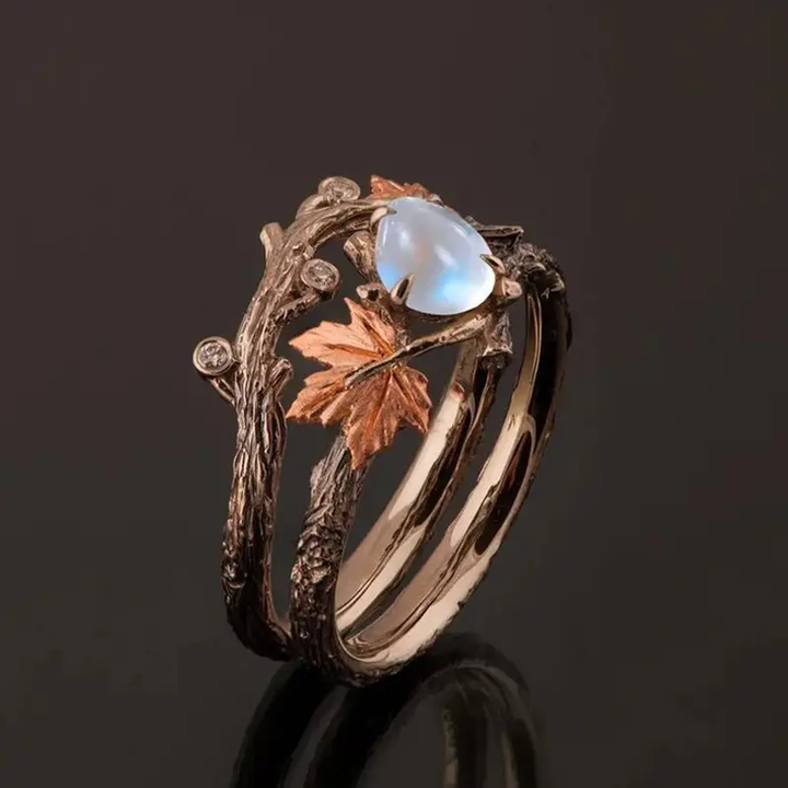 Anillo de Lunares de Piedra Lunar Radiante