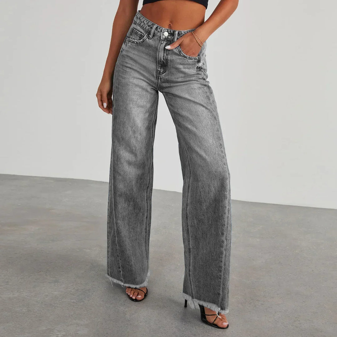 Jeans Anchos de Talle Alto para Mujer