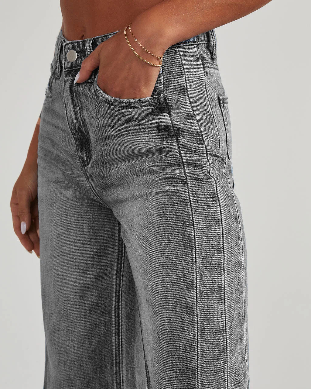 Jeans Anchos de Talle Alto para Mujer (3)