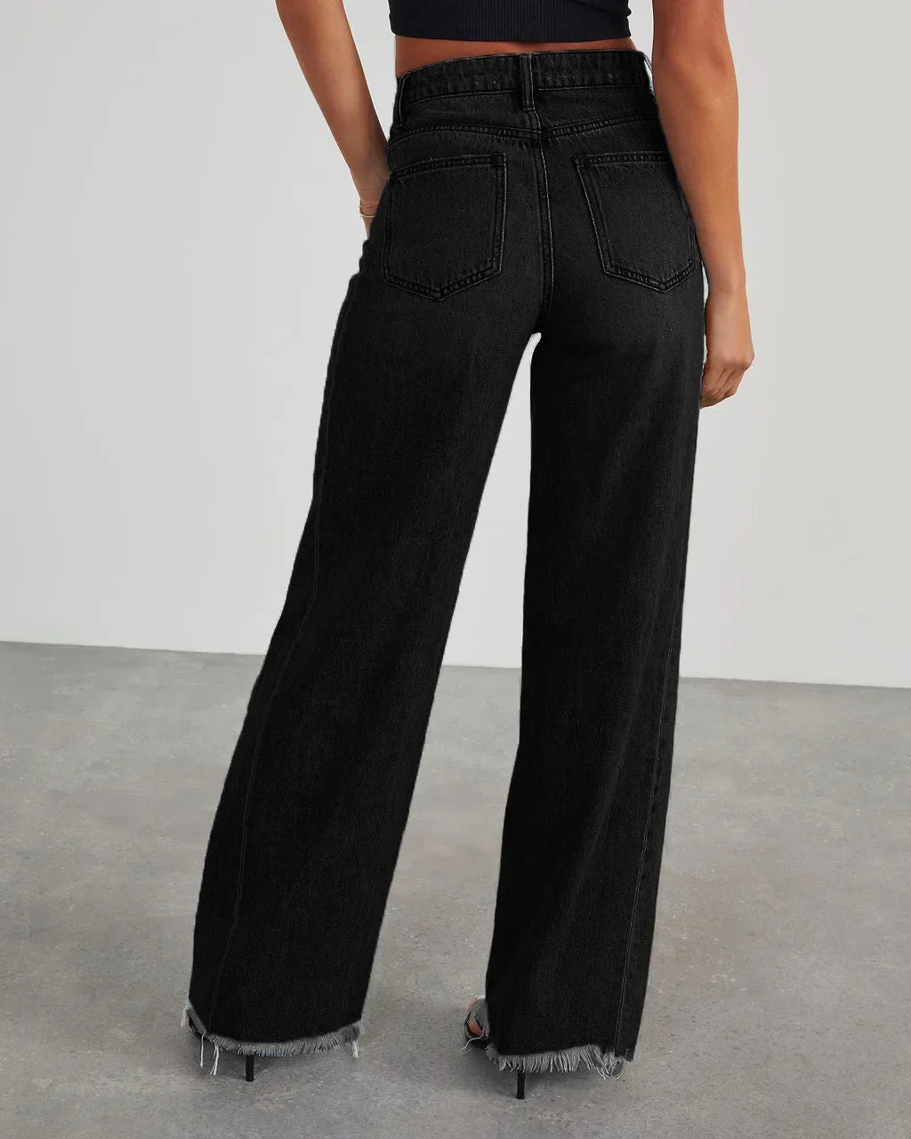 Jeans Anchos de Talle Alto para Mujer (8)