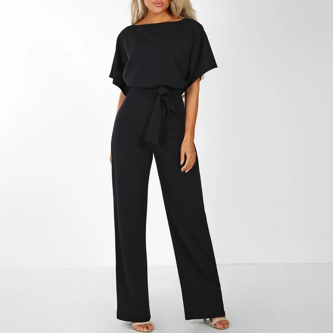Jumpsuit Casual para Mujer con Cinturón en Negro