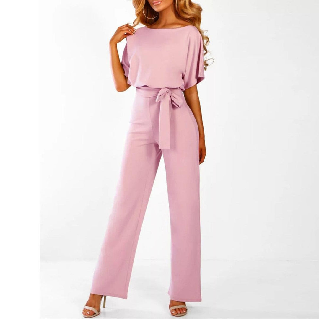 Jumpsuit Casual para Mujer con Cinturón en Rosa