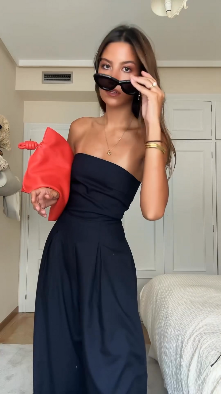 Jumpsuit Mujer Ajustado Elegante en Negro 2